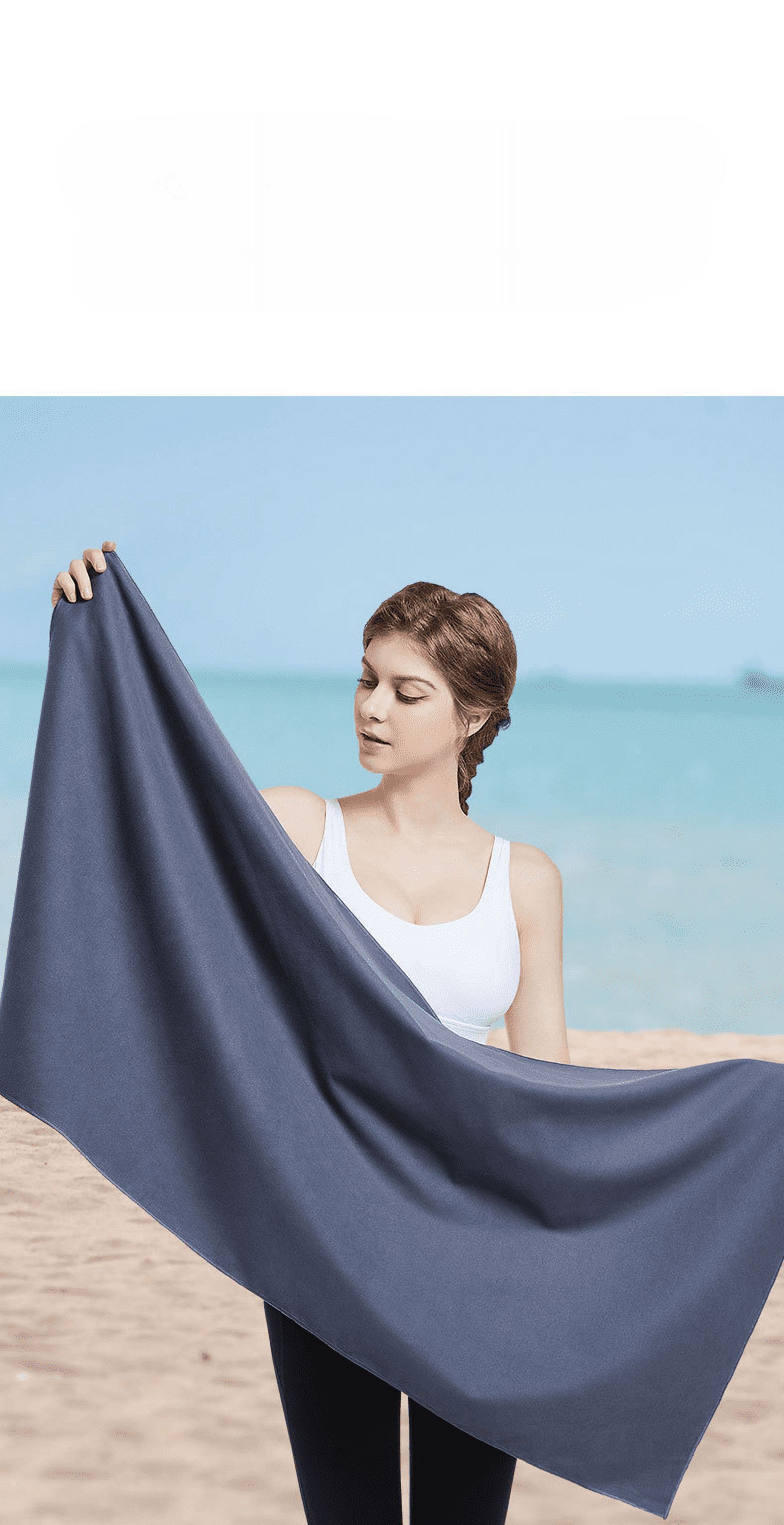 Absorbent And Quick Drying Portable Microfibre Travel Beach Towel Women's Men's Sandproof Cool