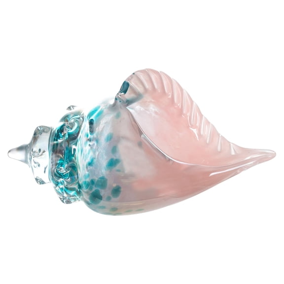 Beachcombers Blue Pink Glass Conch, 9.75-inches Length, Home Decor Accessories