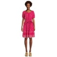thumbnail image 1 of beachlunchlounge Women's Border Dress with Elastic Cuffs and Neck, Sizes XS-XXL, 1 of 5