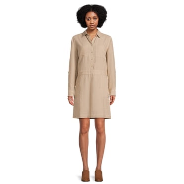 beachlunchlounge Women’s Utility Dress with Long Sleeves, Sizes XS-XXL