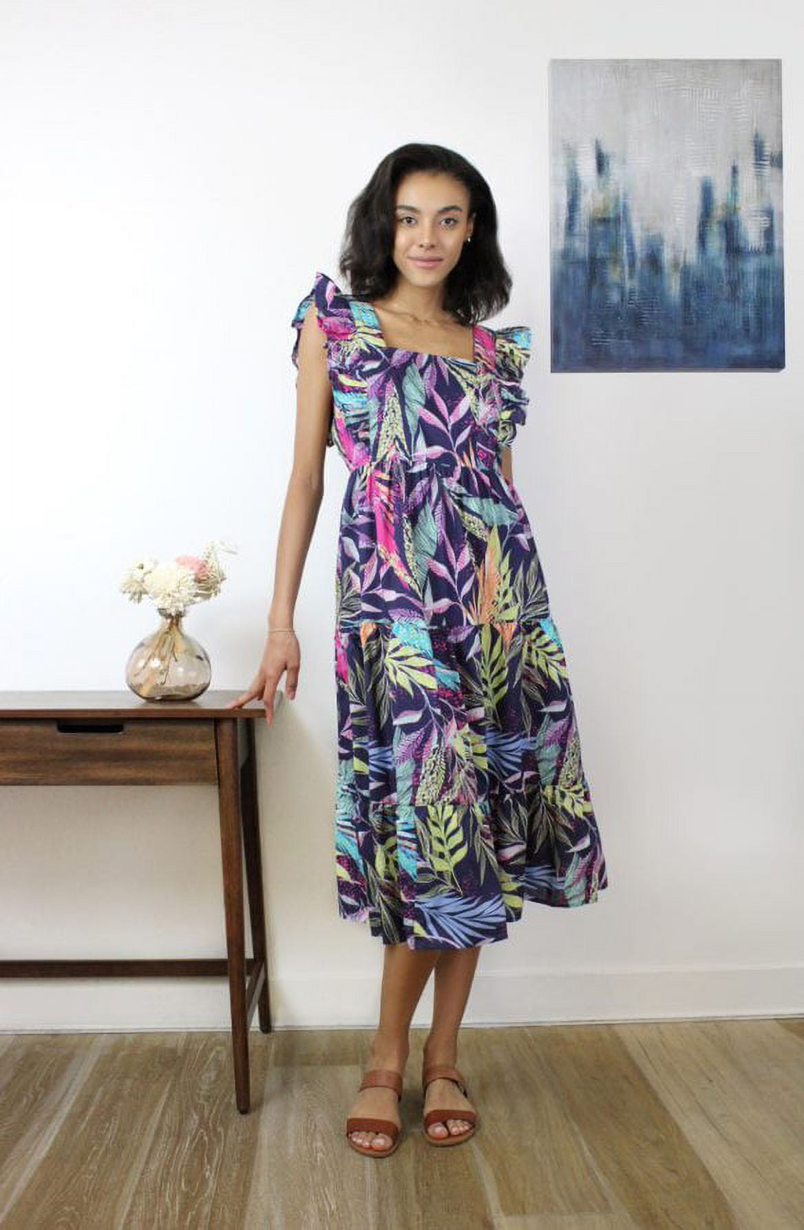 beachlunchlounge by beachlunchlounge Casual Maxi Dress, Women's Dress, Sizes XS-XXL, Blue Floral