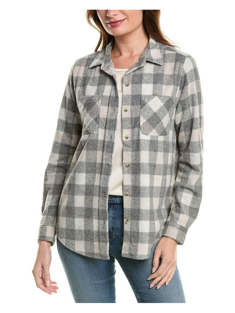 beachlunchlounge womens Button Front Shirt Jacket, l - Walmart.com