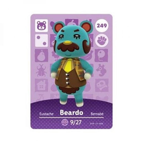 beardo - nintendo animal crossing happy home designer amiibo card - 249