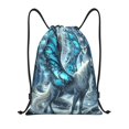 beast butterfly winter Drawstring Backpack Sports Swimming bag Fitness