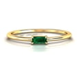 thumbnail image 1 of beautiful Emerald Gemstone Ring, Baguette Cut Ring, Yellow Gold Plated 925 Sterling Silver Ring, 1 of 5