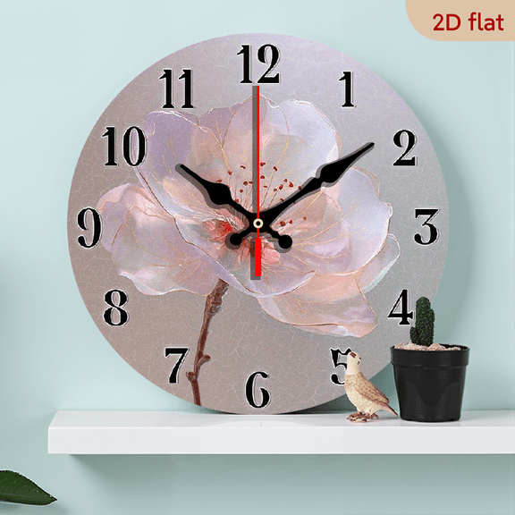 A beautiful flower.1 pc wall clock.Accurate timing, frameless design, simple and elegant. Silent movement, silent walking, healthy sleep every day,10*10inch.