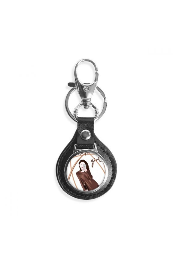 beautiful girl figure art design illustration key link chain keyholder finder hook metal