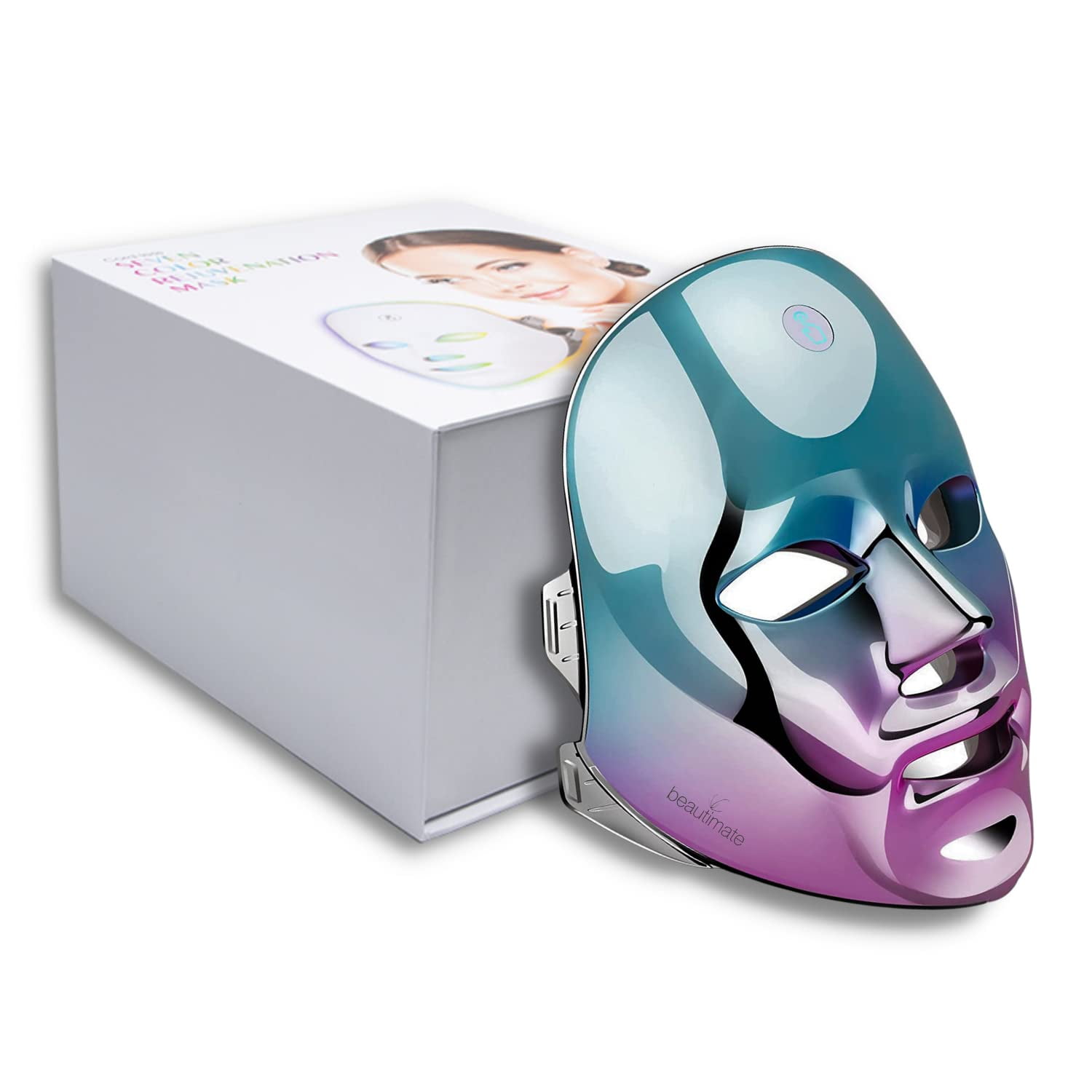 beautimate Professional Infrared 7 Color Light Mask Rechargeable Facial Skin Care Face Mask for Acne Wrinkles - Walmart.com