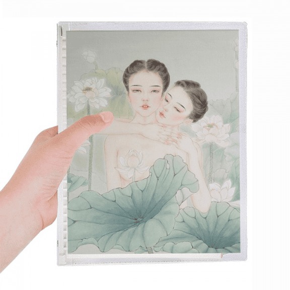 beauty with lotus chinese style watercolor notebook loose diary refillable journal statiry