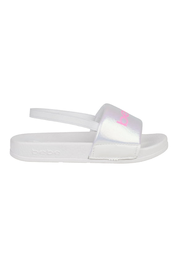 Beach Slide Sandals, White (Toddler Girl's)