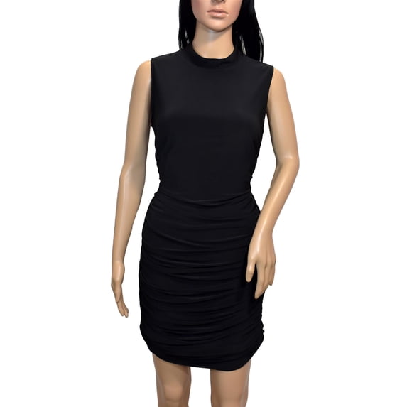 bebe Black Ruched Dress (12)