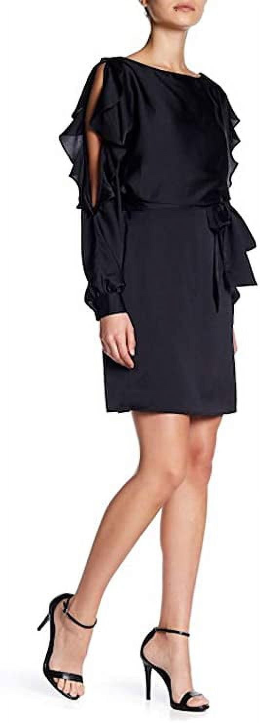 bebe black ruffle dress Scuba Bustier Ruffle Wrap Dress main image 0