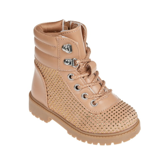 bebe Comfortable Western Riding Boots for Toddler Girls, Tan (Size 8)
