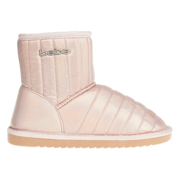 bebe Fashionable Iridescent Quilted Winter Boots for Little Girls, Size 13