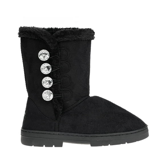 bebe Faux Fur Trendy Winter Boots for Little Girls, Size 11