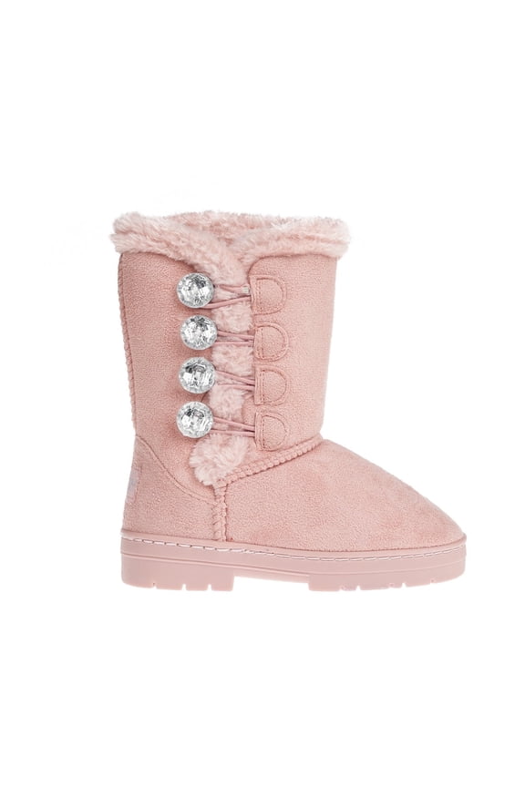 Faux Fur Trendy Winter Boots for Little Girls, Size 11