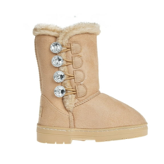 bebe Faux Fur Trendy Winter Boots for Little Girls, Size 13