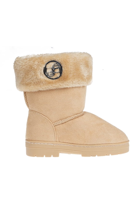 Faux Fur Trendy Winter Boots for Little Girls, Size 2