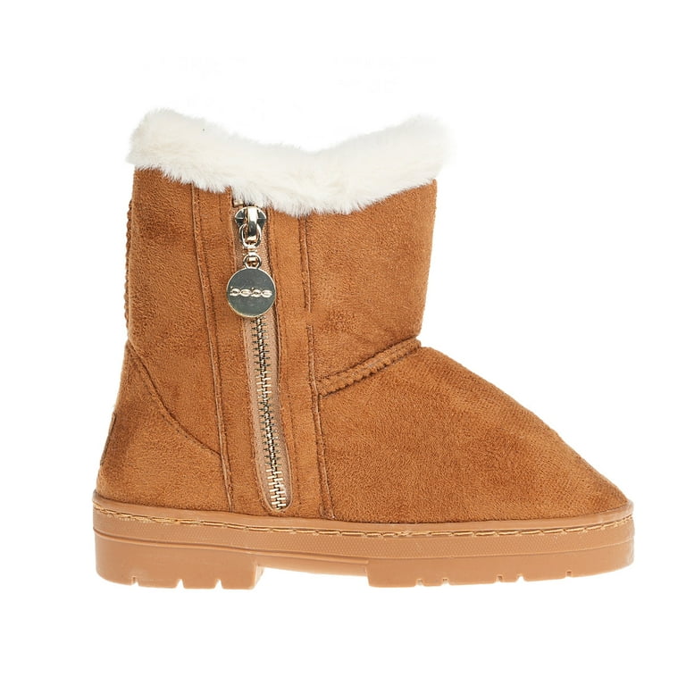 bebe Faux Fur Trendy Winter Boots for Little Girls, Size