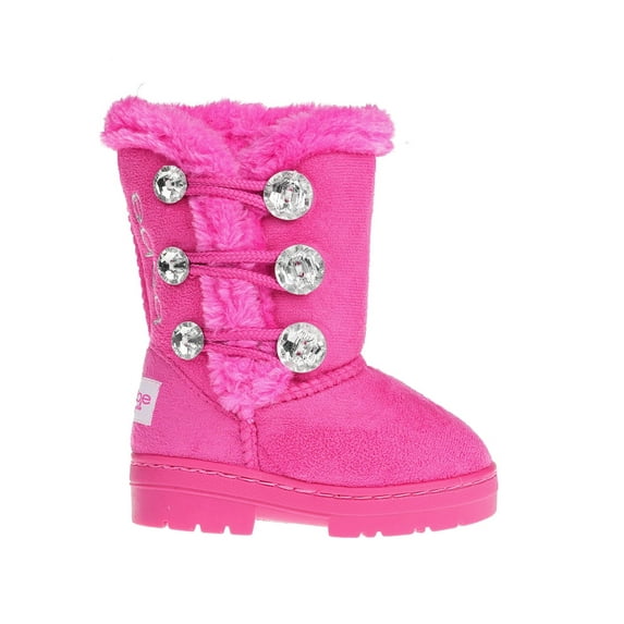 bebe Faux Fur Trendy Winter Boots for Toddler Girls, Size 10