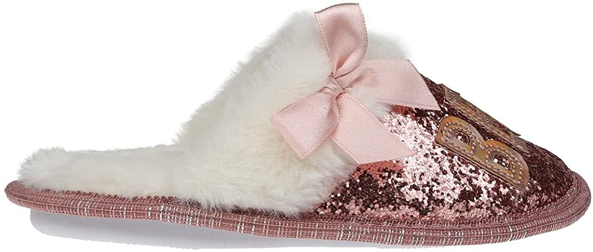 Pink sparkle slippers clearance
