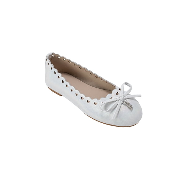 bebe Girl's’ Ballet Flats – Comfy Easy Slip-On Shoes with Cut-Out Detail, Bow & Hanging Charm
