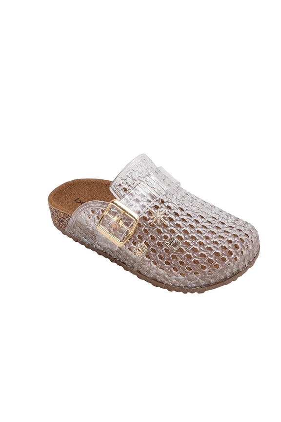 Girl's Footbed Jelly Clogs - Easy Slip-On Design with Buckle and Charms (Little Kid/Big Kid)