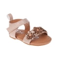 thumbnail image 1 of bebe Girl's Infant Flat Shoes with Metallic Shimmer, Glitter and Rhinestone - Flats For Infants, Tan, 1, 1 of 9