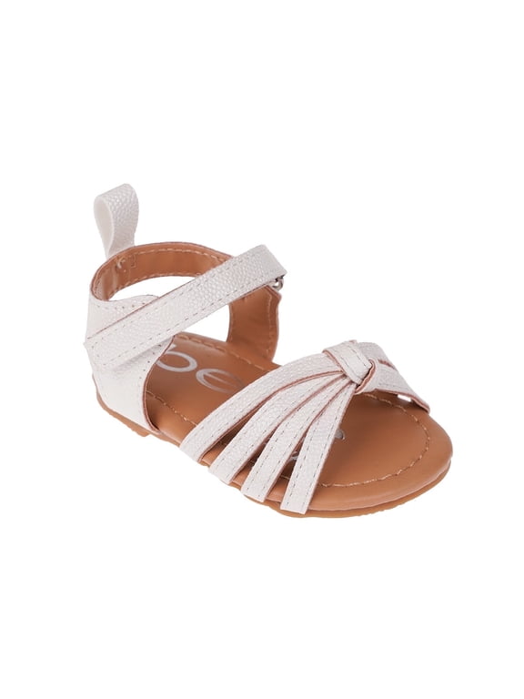 Girl's Infant Flat Shoes with Metallic Shimmer, Glitter and Rhinestone - Flats For Infants, White, 2