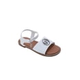 thumbnail image 1 of bebe Girl's Open Toe Comfy Flat Sandals Embossed with Medallion Hardware Detail - Flat Sandals for Toddler/Little Kid/Big Kid, 1 of 4