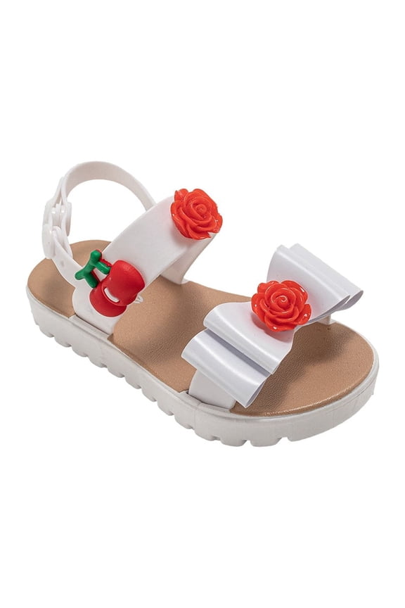 Girl's Sandals – Cute Fashion Flat Sandals, Summer Flats with Fruit Charms and Ankle Strap (Toddler/Little Kid/Big Kid)