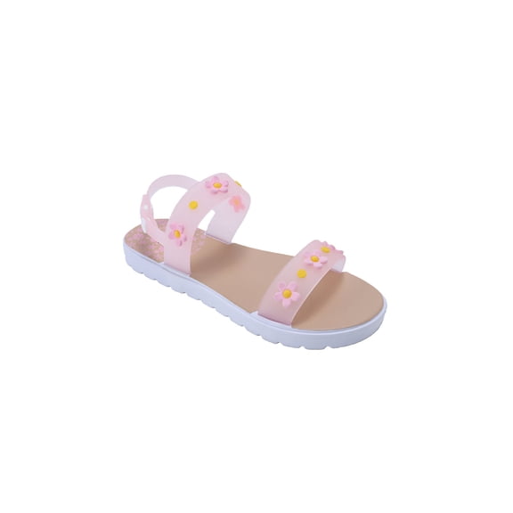 bebe Girl's Sandals – Cute Fashion Flat Sandals, Summer Flats with Fruit Charms and Ankle Strap (Toddler-Little Kid-Big Kid)