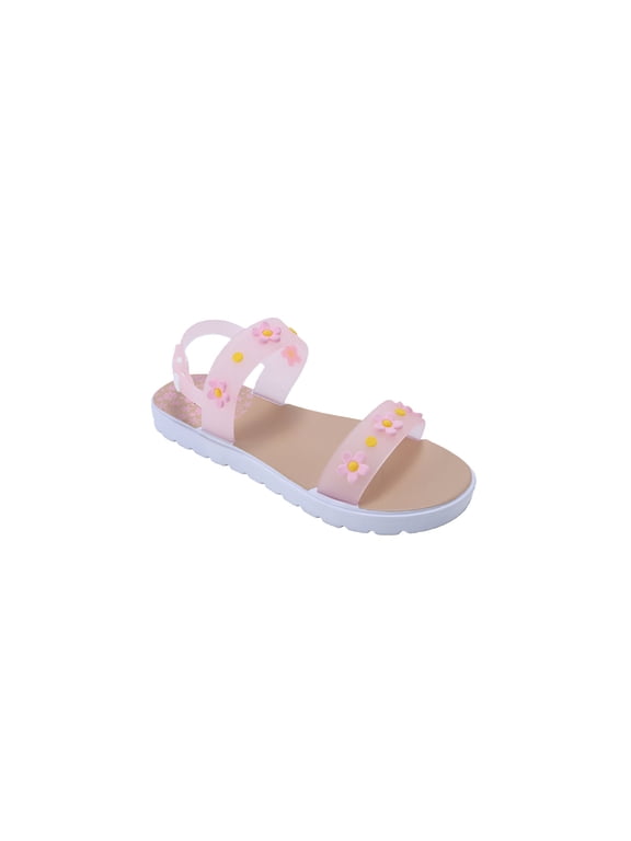 Girl's Sandals – Cute Fashion Flat Sandals, Summer Flats with Fruit Charms and Ankle Strap (Toddler-Little Kid-Big Kid)