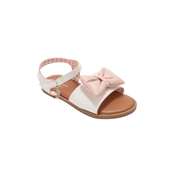 bebe Girl's Sandals – Cute Fashion Flat Sandals and Summer Shoes with Bow and Ankle Strap (Toddler/Little Kid/Big Kid)