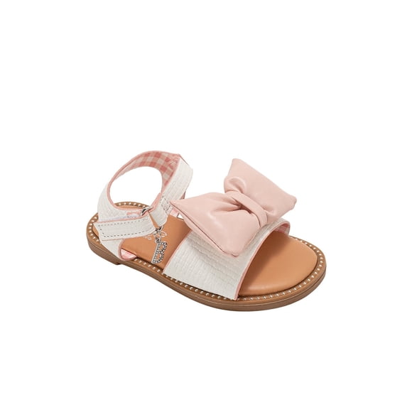 bebe Girl's Sandals – Cute Fashion Flat Sandals and Summer Shoes with Bow and Ankle Strap (Toddler/Little Kid/Big Kid)