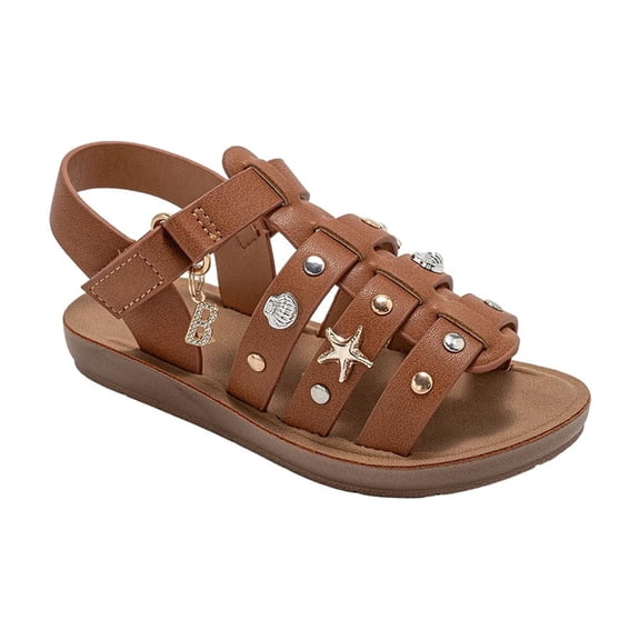 bebe Girl's Sandals – Strappy Flat Sandals and Studded Summer Shoes (Toddler/Little Kid/Big Kid)