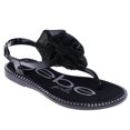 thumbnail image 1 of bebe Girl's Sandals- Summer Sandals with Rhinestones - Flat Sandals for Little Kid/Big Kid, Black, 13, 1 of 8