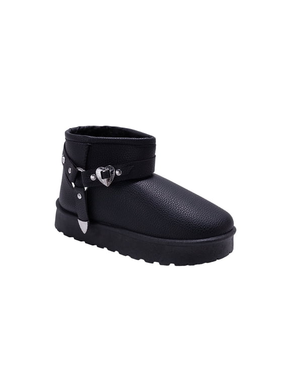 Girls Winter Boots – Fashion Boots for Girls, Cozy Girls Booties, Warm Boots for Cold Weather, Cute Ankle Boots for Little Kid/Big Kid