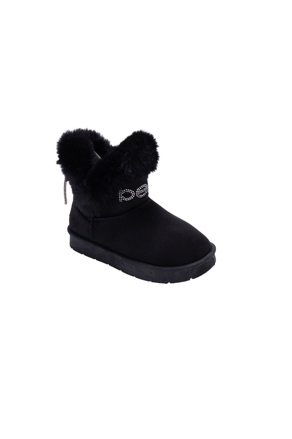 Girls' Boots – Fuzzy Winter Boots for Girls with Faux Fur and Bow, Cozy Winter Boots for Little Kid/Big Kid