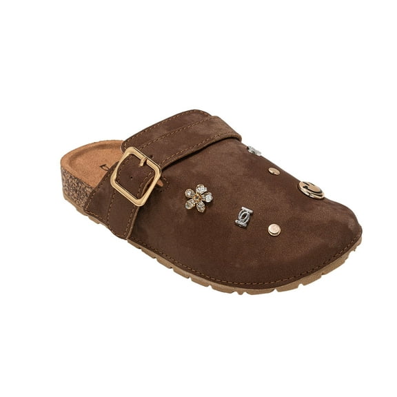 bebe Girls' Clog Slippers – Slip-On Footbed Clogs with Buckle Strap, Casual Comfort Shoes for Girls Little Kid/Big Kid