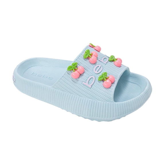 bebe Girls’ EVA Slide - Lightweight Comfy Slide Sandals with Charms (Little Kid/Big Kid)