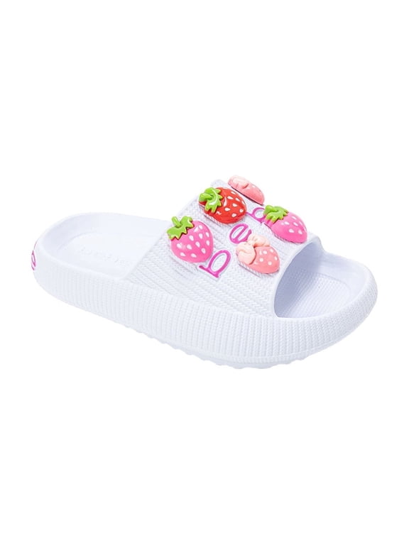 Girls’ EVA Slide – Lightweight Comfy Slide Sandals with Fruit Charms (Little Kid/Big Kid)