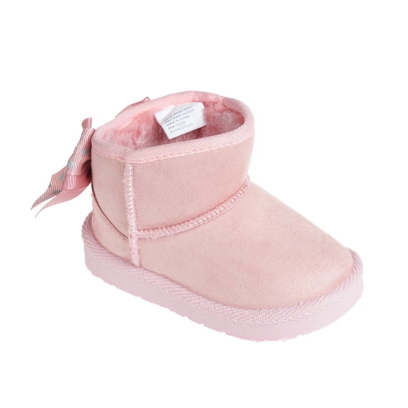 bebe Girls' Mini Winter Boots with Back Bow – Cozy Faux Fur Lined Boots for Toddler/Little Kid/Big Kid