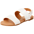 thumbnail image 1 of bebe Girls’ Sandal – Two Strapped Patent Leatherette Glitter Sandals (Toddler/Little Kid), 1 of 7