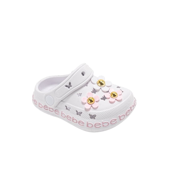 bebe Toddler Girls EVA Clogs – Lightweight Slip-On Shoes with Charms