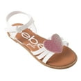 thumbnail image 1 of bebe Girls' Sandals - Kids' Open Toe Summer Shoes, Perfect Flat Sandals for Girls with Rhinestone (Little Girl/Big Girl), 1 of 9