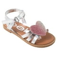 thumbnail image 1 of bebe Girls' Sandals - Kids' Open Toe Summer Shoes, Perfect Flat Sandals for Girls with Rhinestone (Little Girl/Big Girl), 1 of 9