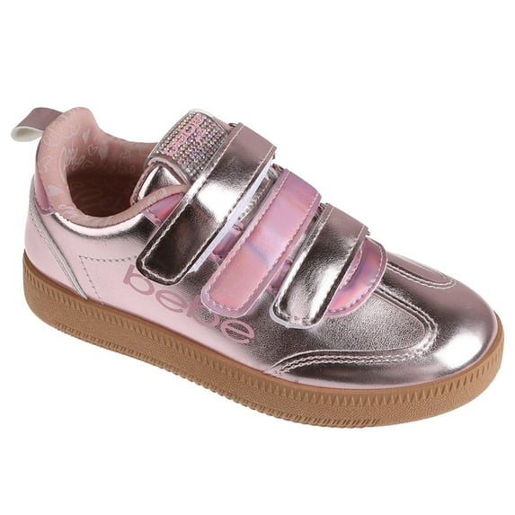 bebe Girls' Shoes - Sneakers for Girls, Low Top Metallic Flat Sneakers for Little Kid/Big Kid