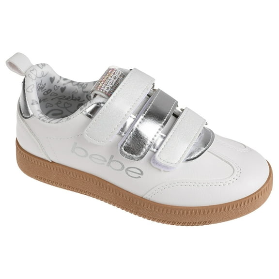 bebe Girls' Shoes - Sneakers for Girls, Low Top Metallic Flat Sneakers for Little Kid/Big Kid