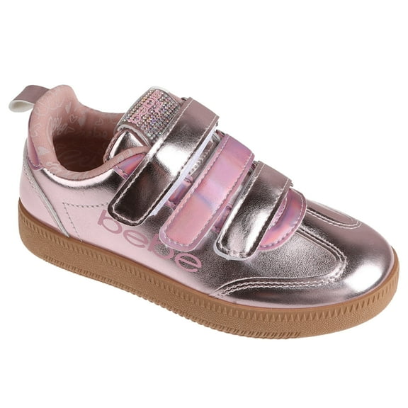 bebe Girls' Shoes - Sneakers for Girls, Low Top Metallic Flat Sneakers for Little Kid/Big Kid